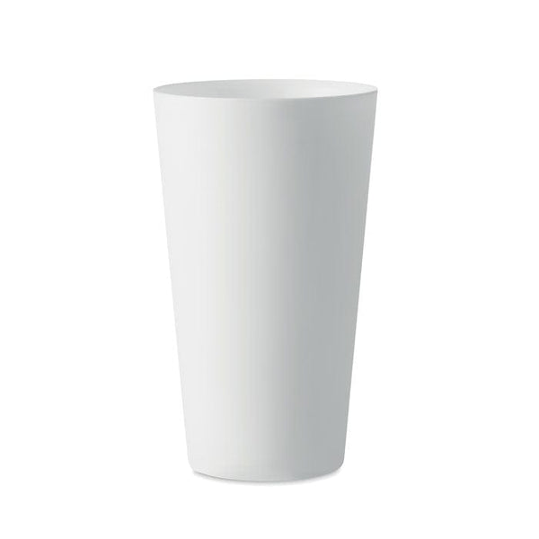 Bicchiere in PP da 550 ml Bianco - personalizzabile con logo