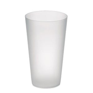 Bicchiere in PP da 550 ml bianco - personalizzabile con logo