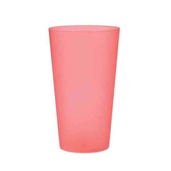 Bicchiere in PP da 550 ml rosso - personalizzabile con logo