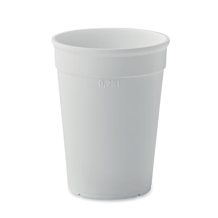 Bicchiere in PP riciclato 300 ml Bianco - personalizzabile con logo