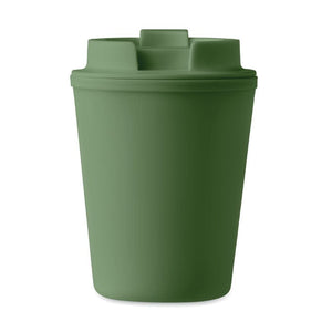 Bicchiere in PP riciclato con coperchio - personalizzabile con logo
