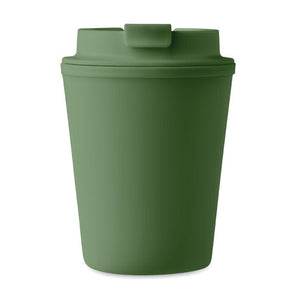 Bicchiere in PP riciclato con coperchio - personalizzabile con logo