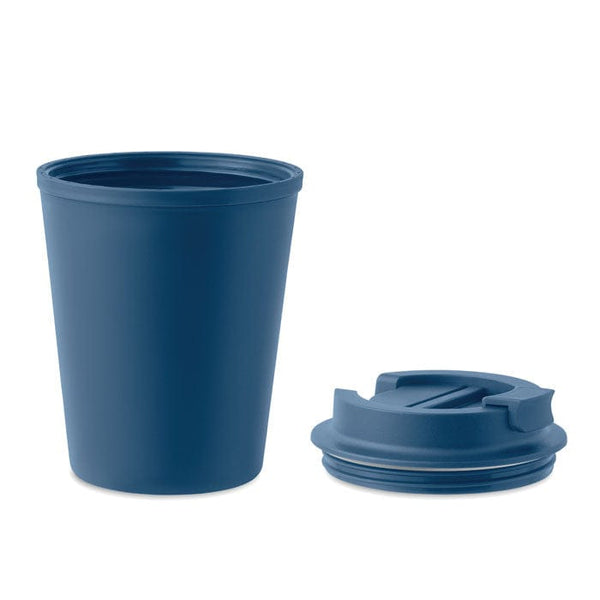 Bicchiere in PP riciclato con coperchio - personalizzabile con logo