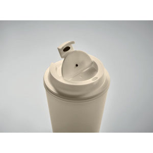 Bicchiere in PP riciclato con coperchio - personalizzabile con logo