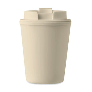 Bicchiere in PP riciclato con coperchio - personalizzabile con logo