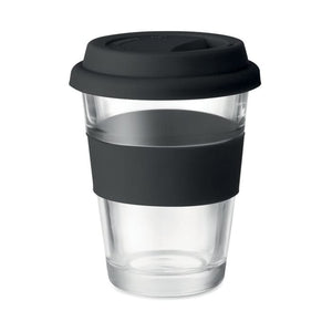 Bicchiere in vetro. 350ml Nero - personalizzabile con logo