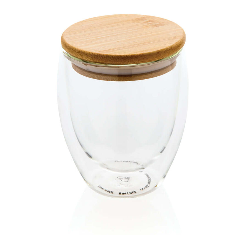 Bicchiere in vetro borosilicato con tappo in bambù 250ml Colore: trasparente €8.82 - P432.100
