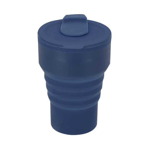 Bicchiere Pieghevole Roric blu navy - personalizzabile con logo
