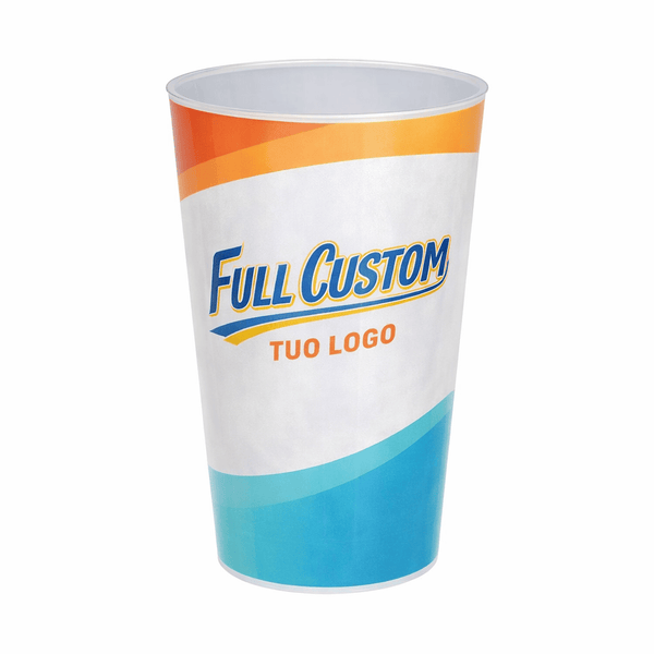 Bicchiere riutilizzabile personalizzato all over - 300ml - personalizzabile con logo