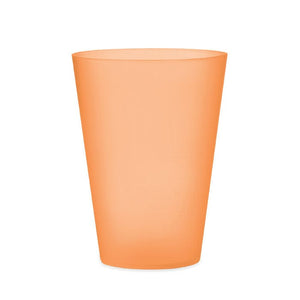 Bicchiere smerigliato PP 300ml arancione - personalizzabile con logo