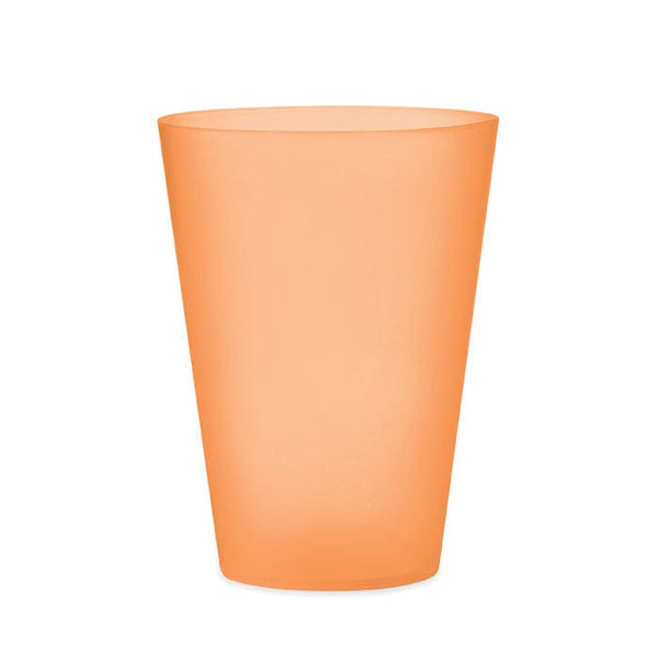 Bicchiere smerigliato PP 300ml arancione - personalizzabile con logo