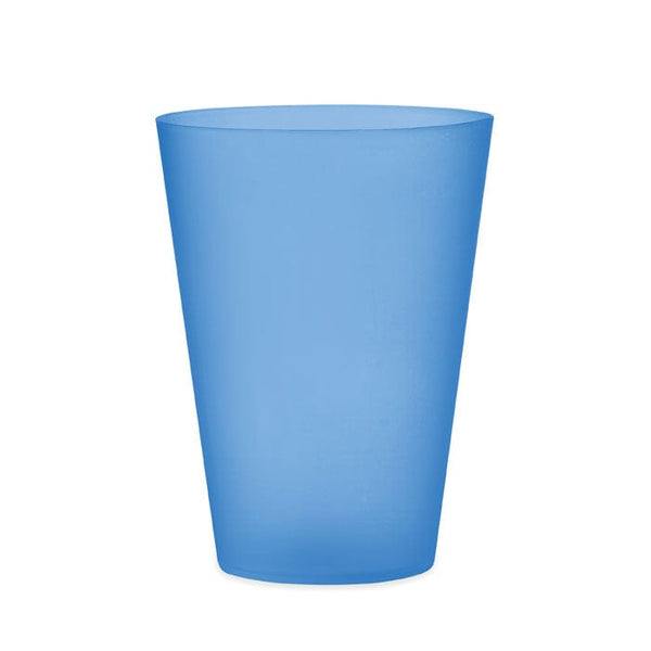 Bicchiere smerigliato PP 300ml blu - personalizzabile con logo