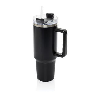 Bicchiere Stadley in acciaio riciclato RCS 1200ml nero - personalizzabile con logo