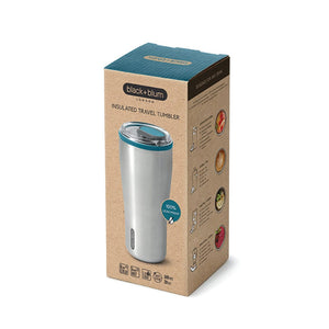 Bicchiere termico da viaggio Black+Blum 600ml azzurro - personalizzabile con logo