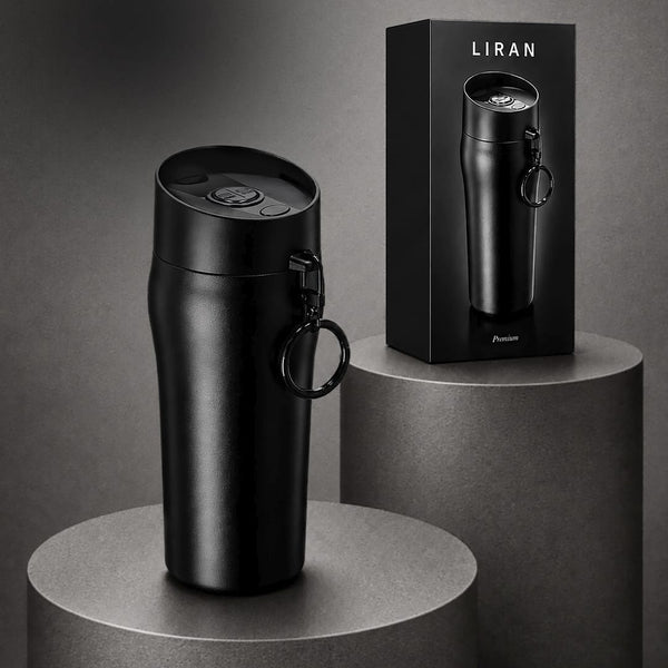 Bicchiere Termico Liran nero - personalizzabile con logo