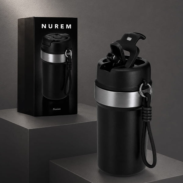 Bicchiere Termico Nurem nero - personalizzabile con logo