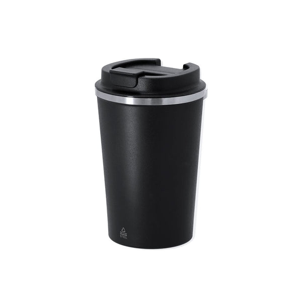 Bicchiere Termico Thira nero - personalizzabile con logo