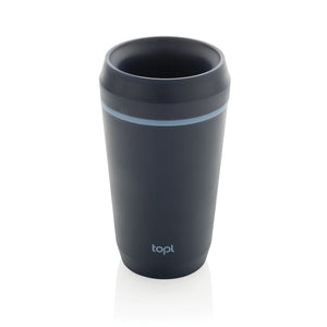 Bicchiere Topl in rPlastica con tappo 360 brevettato 354ml blu navy - personalizzabile con logo