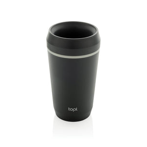 Bicchiere Topl in rPlastica con tappo 360 brevettato 354ml grigio - personalizzabile con logo