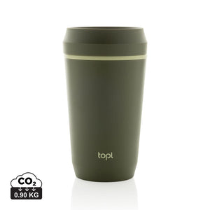 Bicchiere Topl in rPlastica con tappo 360 brevettato 354ml - personalizzabile con logo