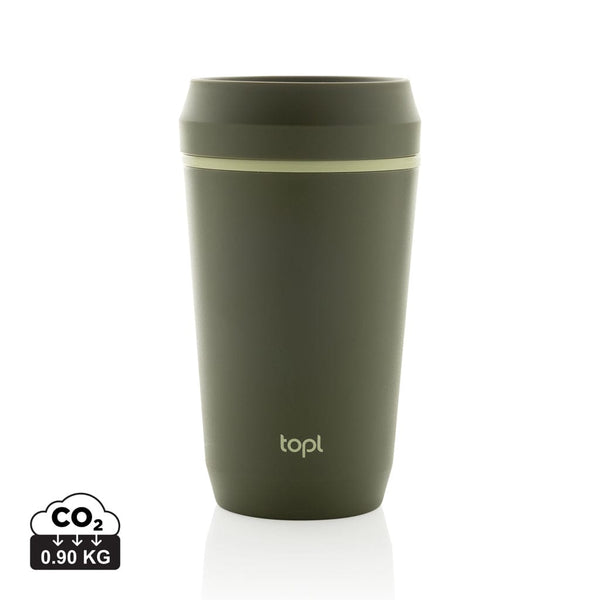 Bicchiere Topl in rPlastica con tappo 360 brevettato 354ml - personalizzabile con logo