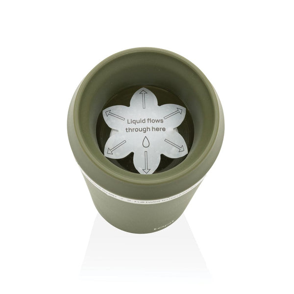 Bicchiere Topl in rPlastica con tappo 360 brevettato 354ml - personalizzabile con logo