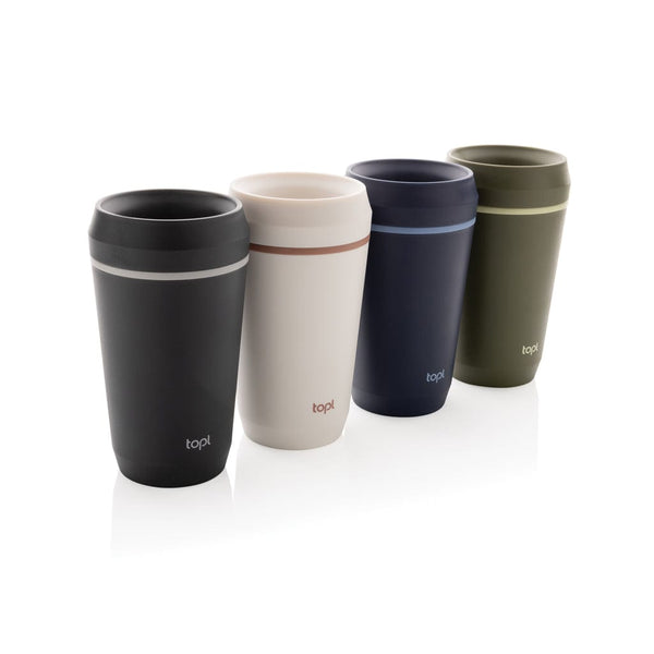 Bicchiere Topl in rPlastica con tappo 360 brevettato 354ml - personalizzabile con logo