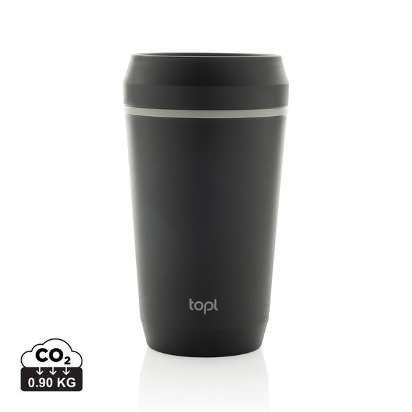 Bicchiere Topl in rPlastica con tappo 360 brevettato 354ml - personalizzabile con logo