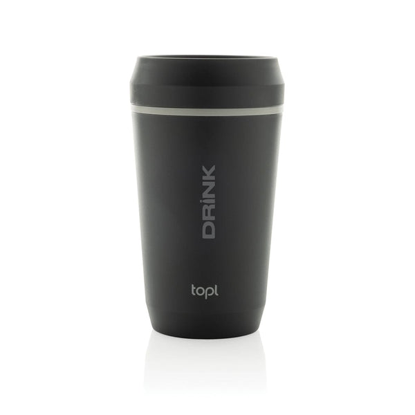 Bicchiere Topl in rPlastica con tappo 360 brevettato 354ml - personalizzabile con logo