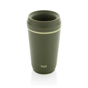 Bicchiere Topl in rPlastica con tappo 360 brevettato 354ml verde - personalizzabile con logo