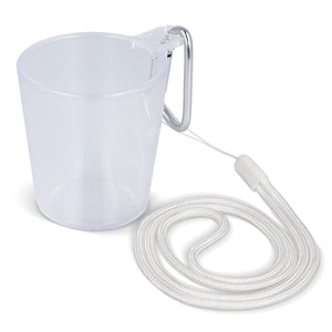 Bicchierino da festival con laccetto Trasparente / Bianco - personalizzabile con logo