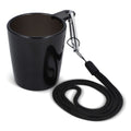 Bicchierino da festival con laccetto Trasparente / Nero - personalizzabile con logo