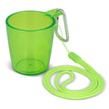 Bicchierino da festival con laccetto Trasparente / verde - personalizzabile con logo