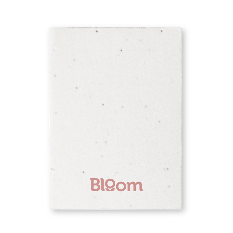 Bloc-Notes con Semi Zomek bianco - personalizzabile con logo