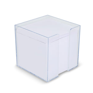 Blocchetto memo 10x10x10cm FSC in cubo Trasparente - personalizzabile con logo