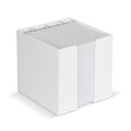 Blocco di carta in vassoio a cubo con portapenne 10x10x10 cm FSC Bianco - personalizzabile con logo