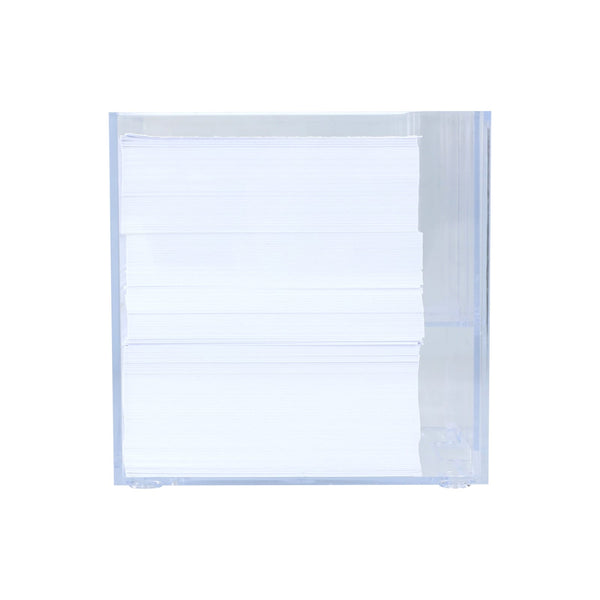 Blocco di carta in vassoio a cubo con portapenne 10x10x10 cm FSC - personalizzabile con logo