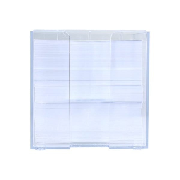 Blocco di carta in vassoio a cubo con portapenne 10x10x10 cm FSC - personalizzabile con logo