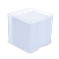 Blocco di carta in vassoio a cubo con portapenne 10x10x10 cm FSC Trasparente - personalizzabile con logo
