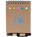 Blocco notes con penna e fogli beige - personalizzabile con logo