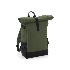 Block Roll-Top Backpack verde - personalizzabile con logo