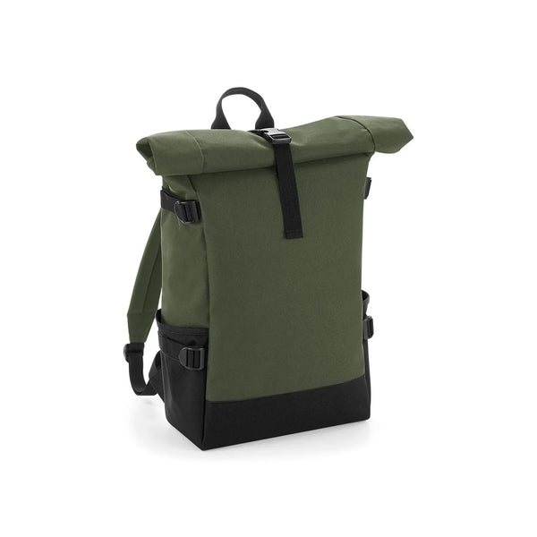 Block Roll-Top Backpack verde - personalizzabile con logo