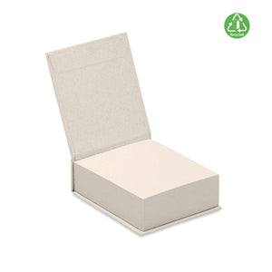 Blocknotes in cartone Recycled Milk bianco - personalizzabile con logo