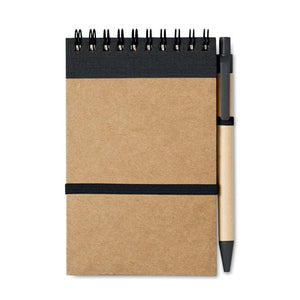 Blocnotes in carta riciclata 14x9 Nero - personalizzabile con logo