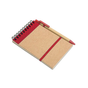 Blocnotes in carta riciclata 14x9 rosso - personalizzabile con logo