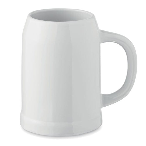 Boccale da birra per sublimazione Bianco - personalizzabile con logo