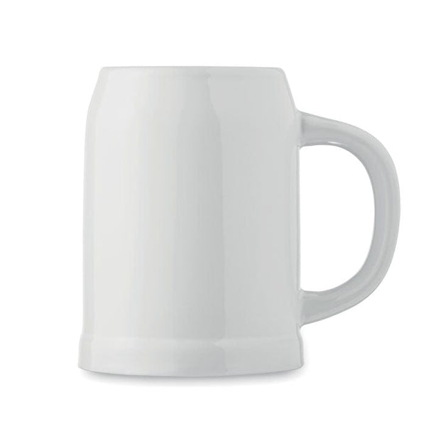 Boccale da birra per sublimazione Bianco - personalizzabile con logo