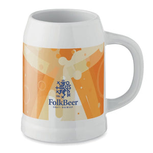 Boccale da birra per sublimazione Bianco - personalizzabile con logo