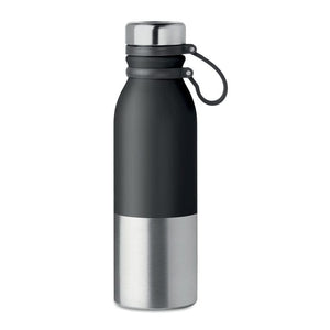 Borraccia doppio strato 600 ml Nero - personalizzabile con logo