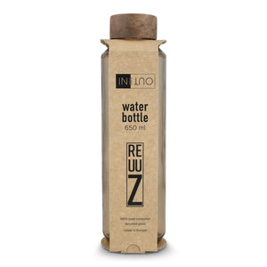 Borraccia in vetro riciclato InSideOut ReuuZ con tappo in legno 650 ml - personalizzabile con logo